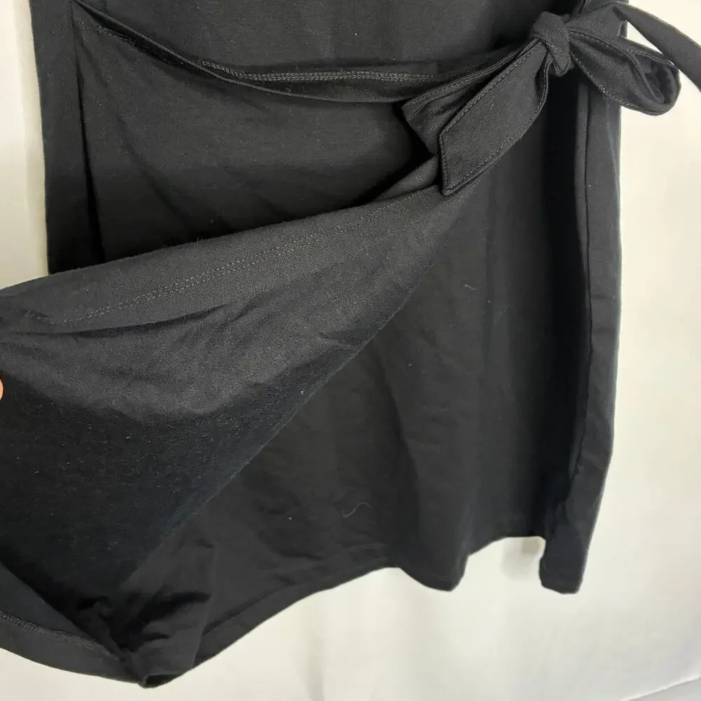 Threads 4 Thought Black Wrap Front Mini Dress Short Sleeve Casual Womens Medium